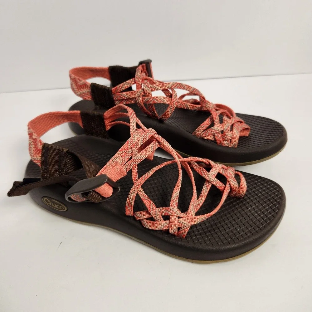 Chaco Women's Casual Sport Strappy Sandals Orange/Brown Size W6 - Picture 3 of 6